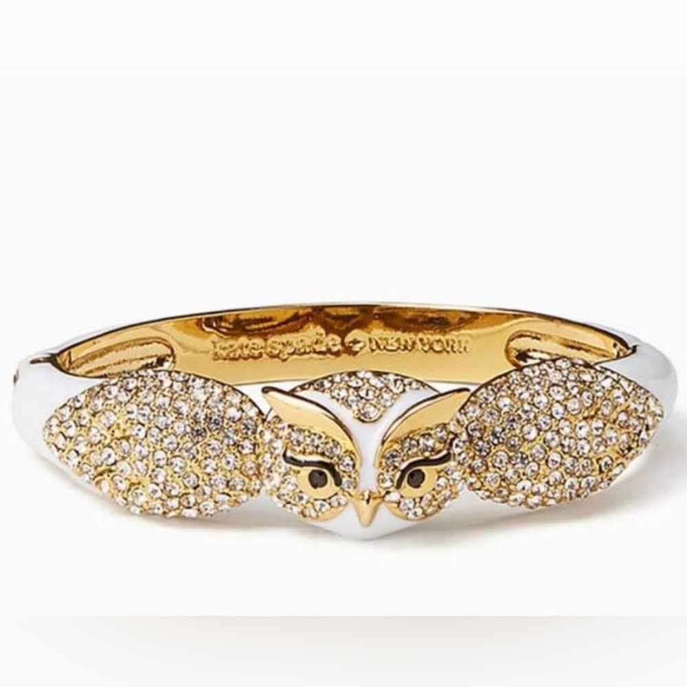 Kate Spade Gold Wise Owl Crystal Pave Bracelet